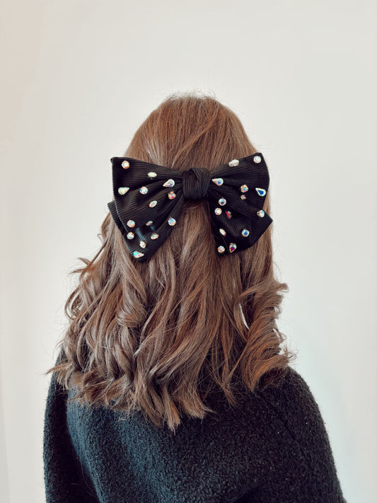 black rhinestone bow