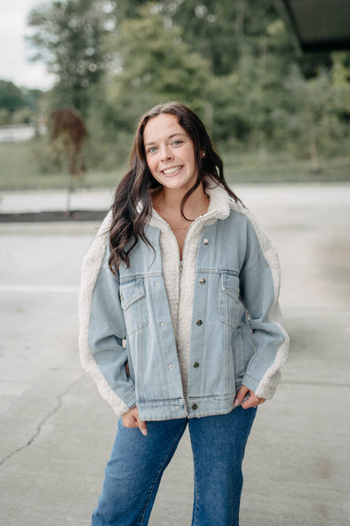 kaycie DENIM SHERPA JACKET