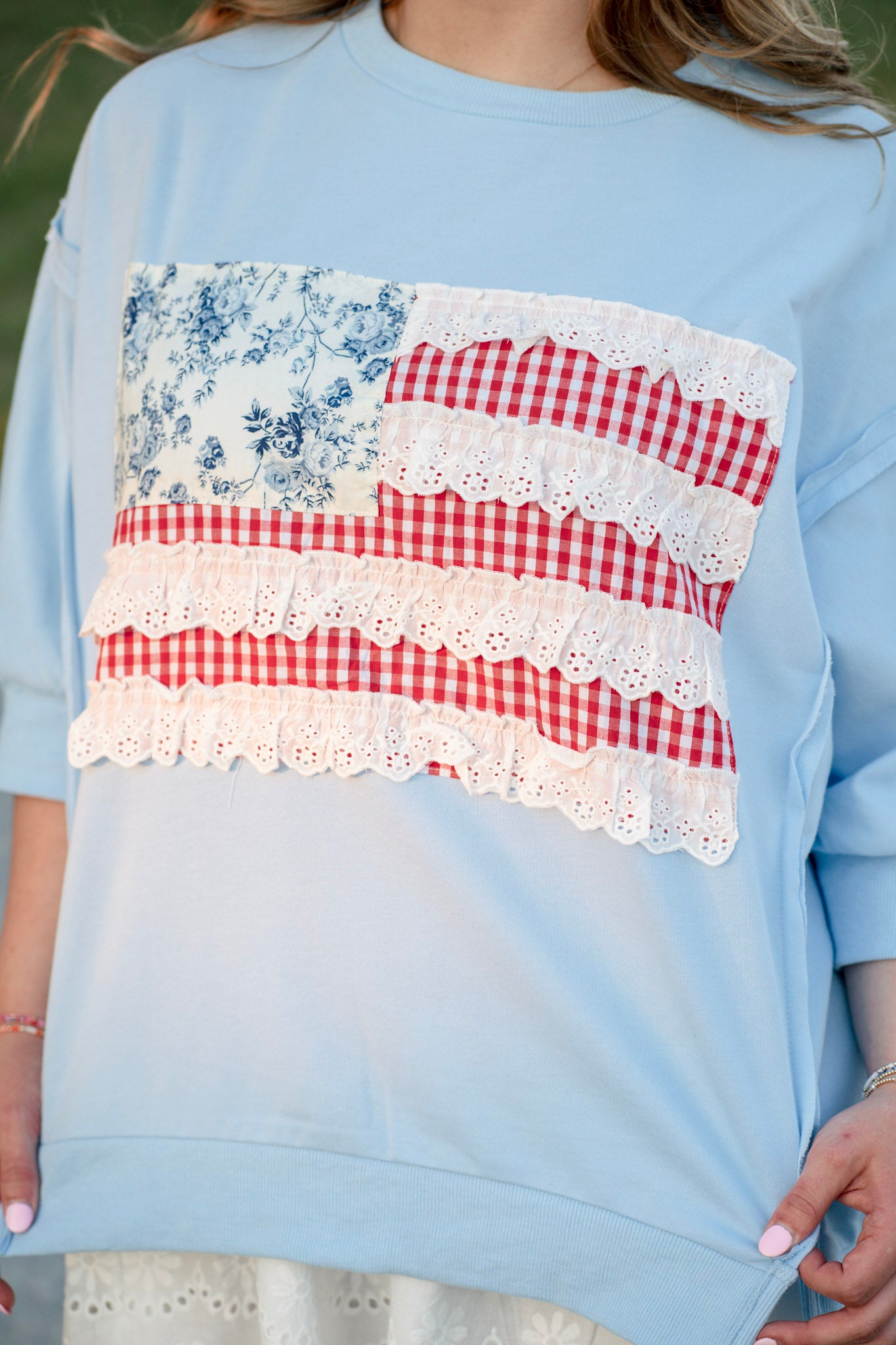 Ruffle Flag Terry Top