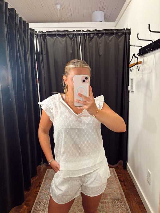 Online- Ruffle Set White