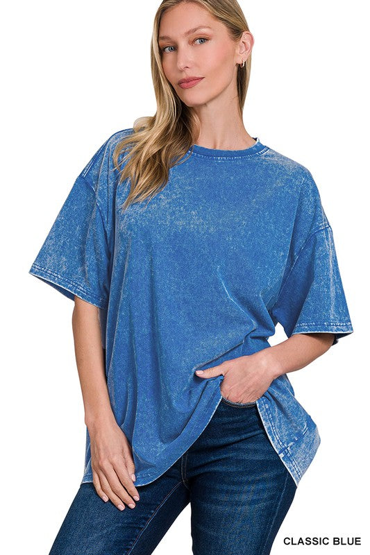 Washed premium cotton oversize tee