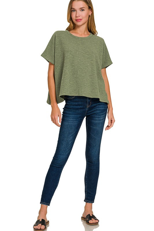 Cotton slub oversize tee