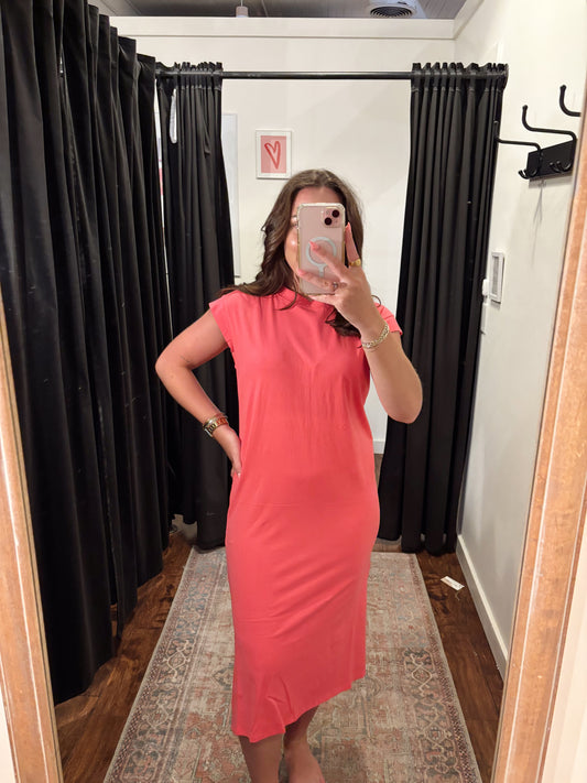 Online- Tshirt Maxi Dress No Pocket pink