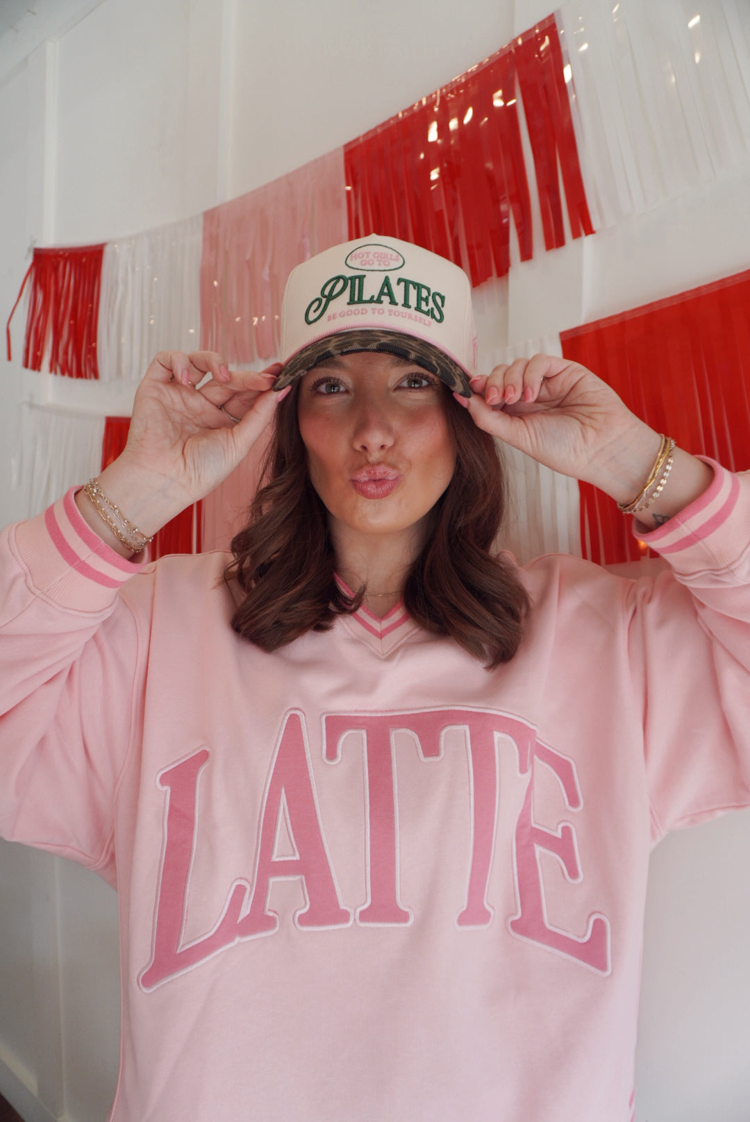 Latte pink vintage crew