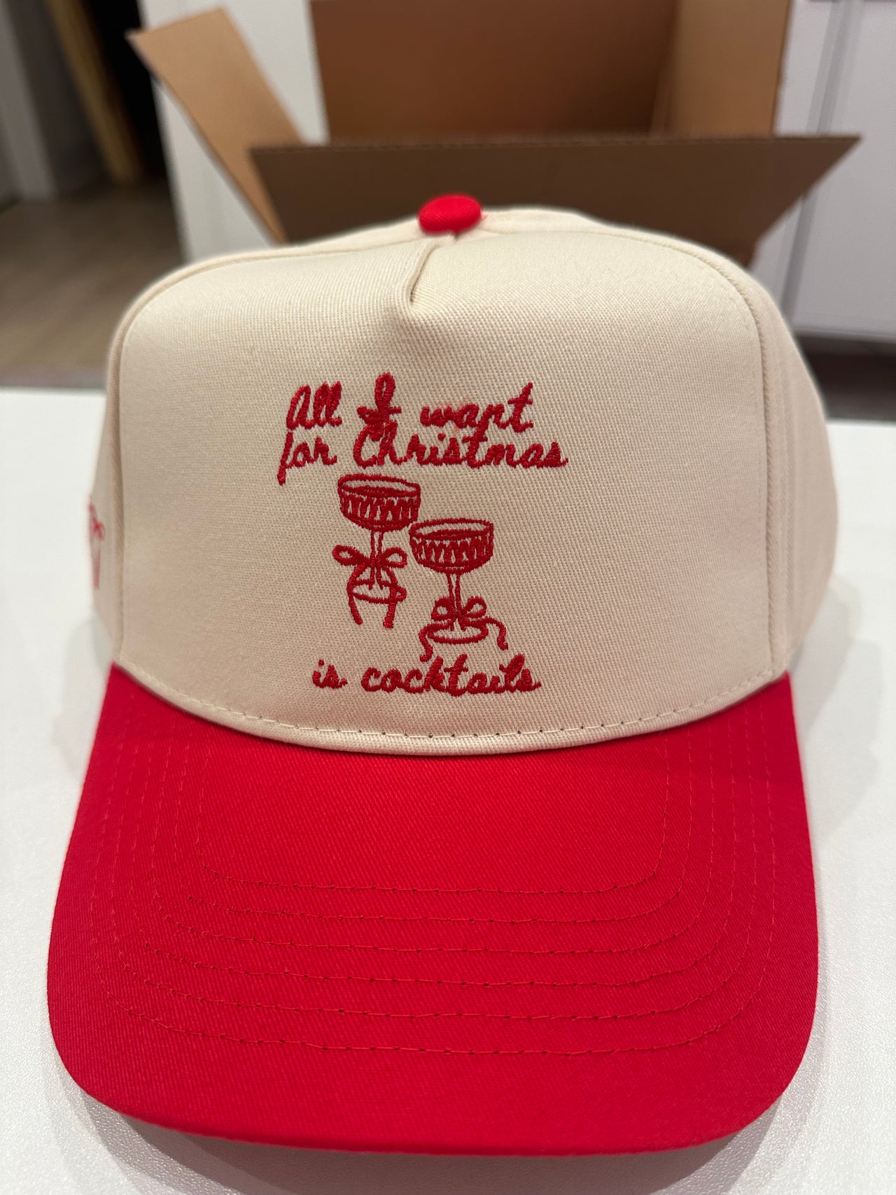 Christmas cocktails trucker hat