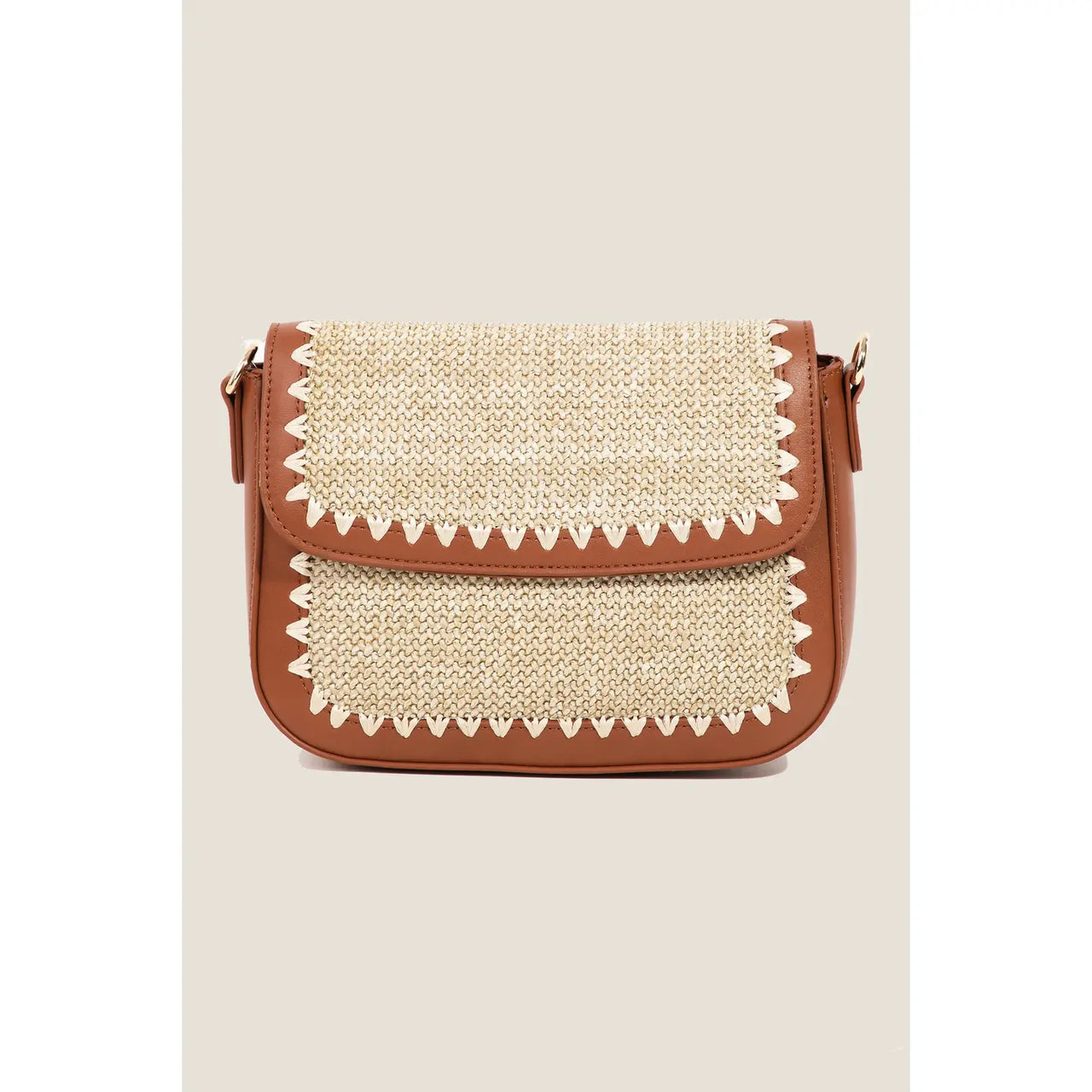 Braided Faux Leather Crossbody Bag