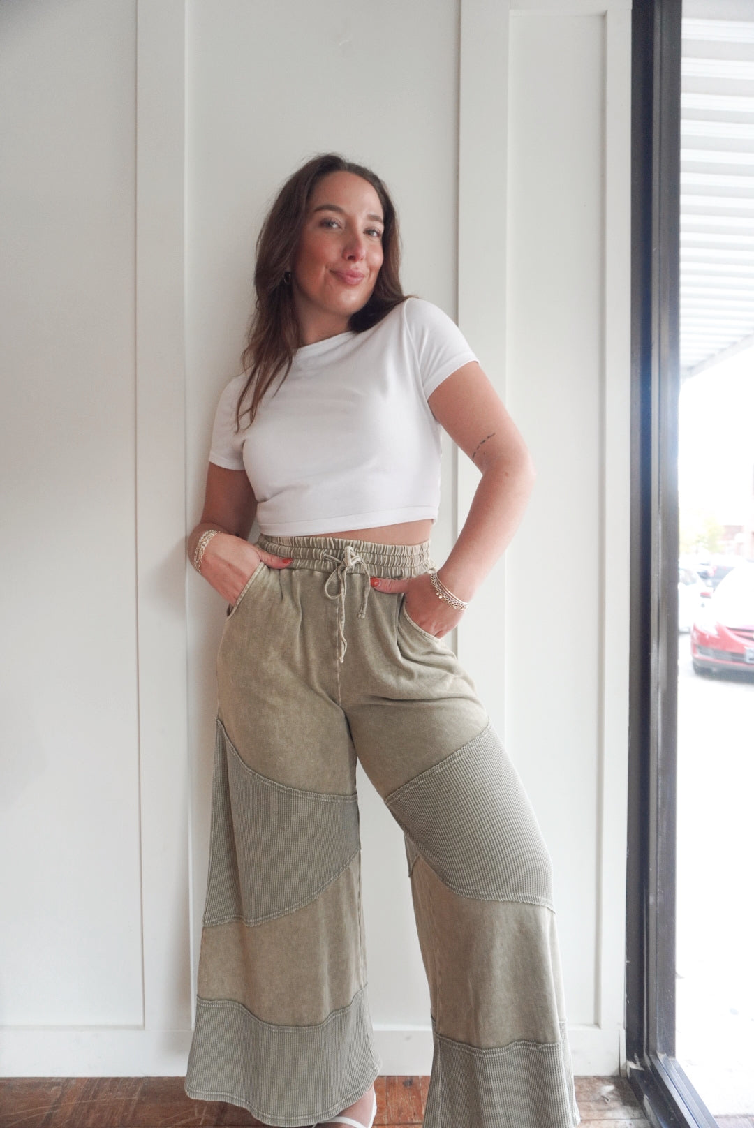 Clara ribbed olive