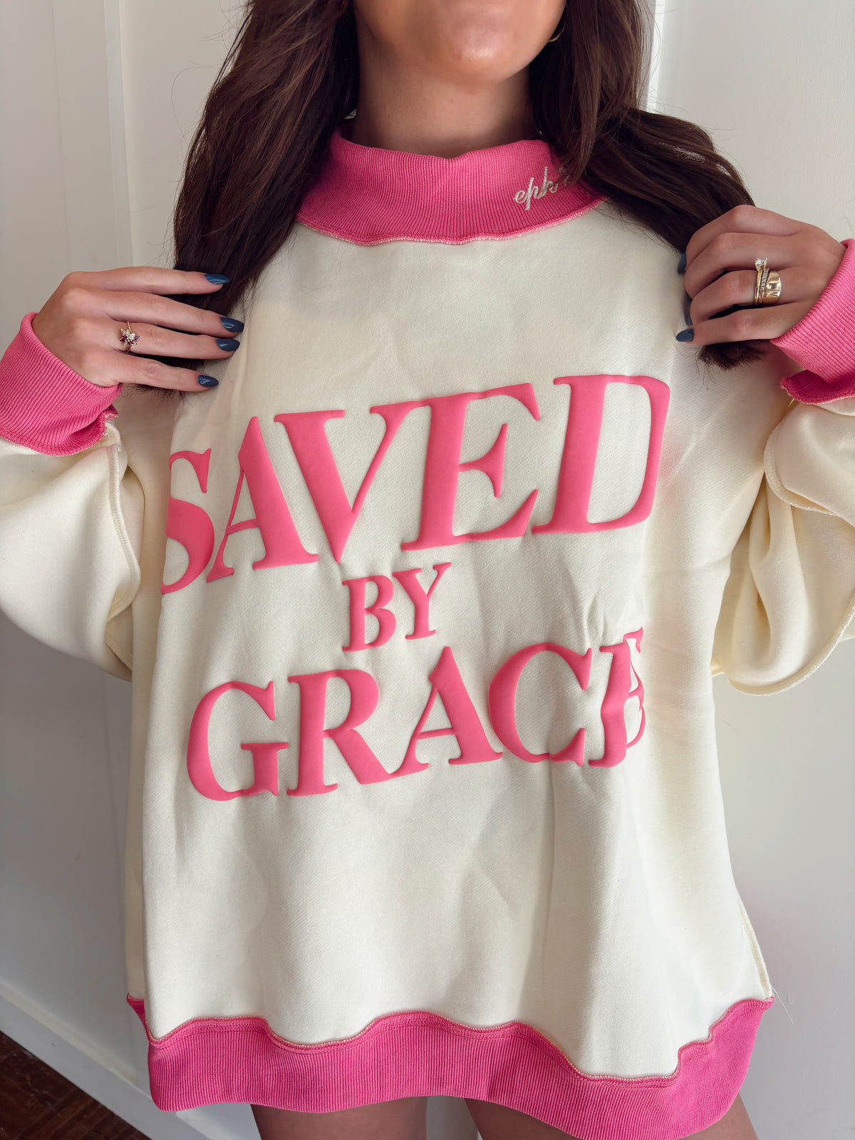 Saved By Grace Mock Neck