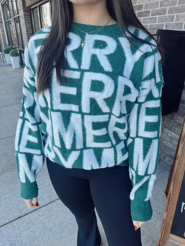 merry sweater green