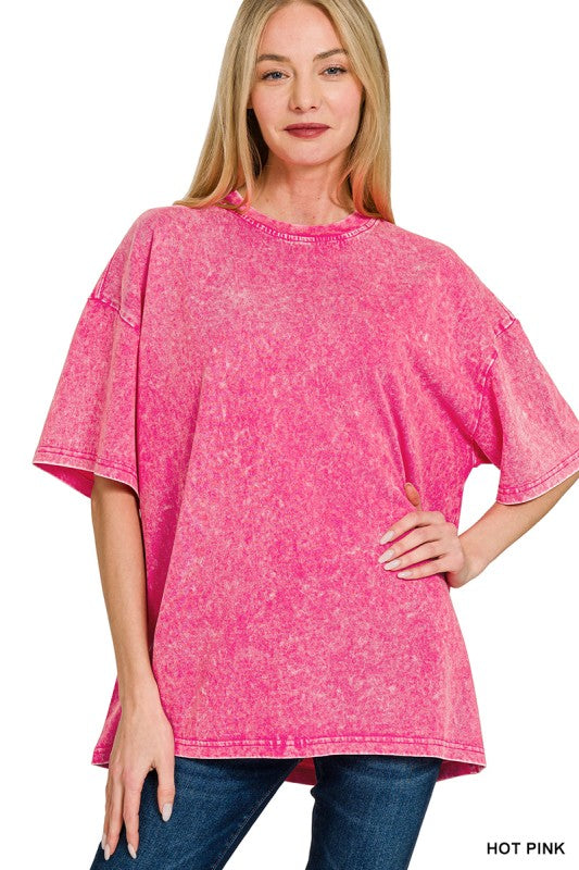 Washed premium cotton oversize tee