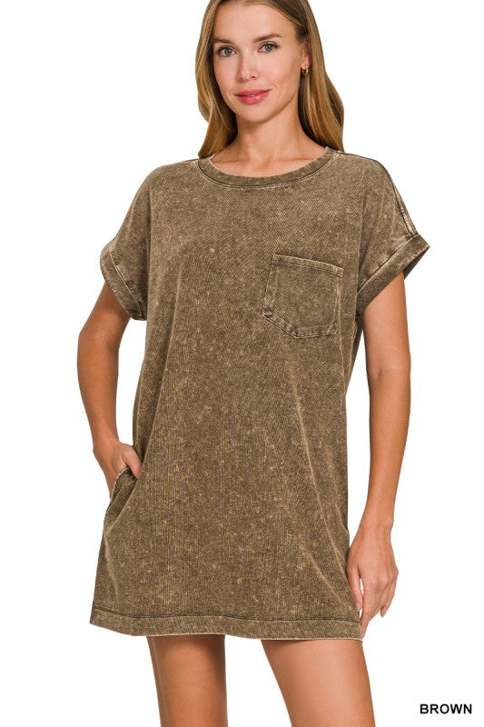 Premium cotton washed tshirt dress