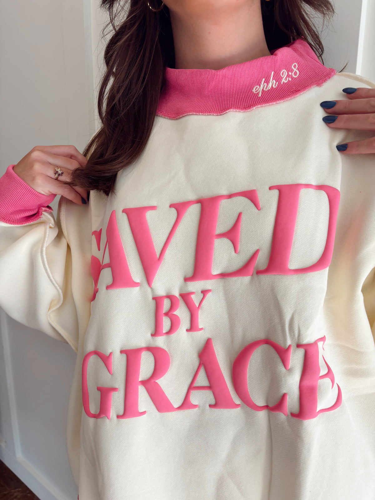 Saved By Grace Mock Neck