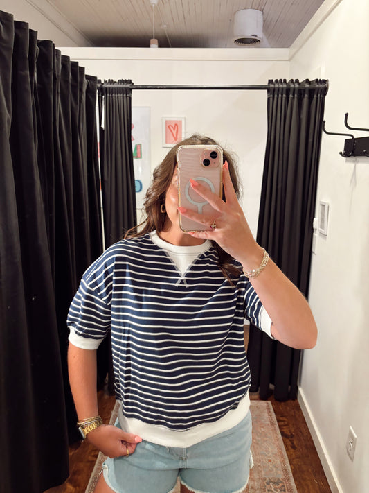 Online- Striped SS Navy