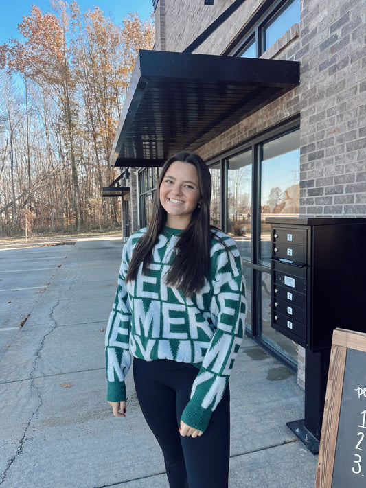 merry sweater green