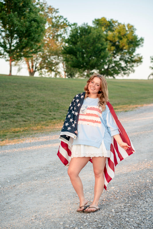 Ruffle Flag Terry Top
