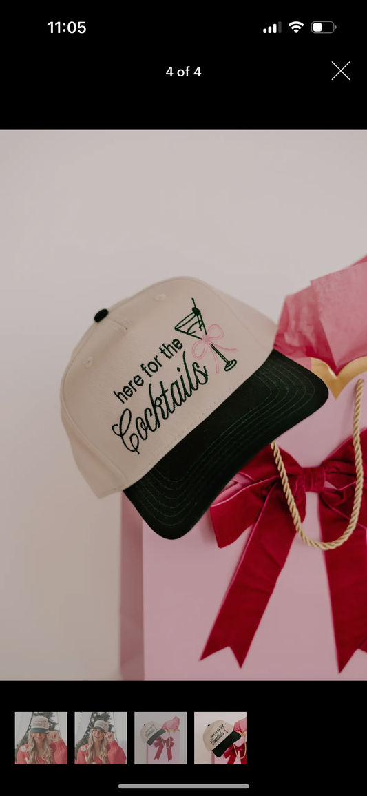 Here for the cocktails trucker hat