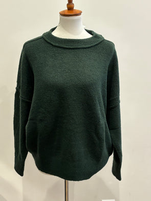 80 solid knit sweater hunter green