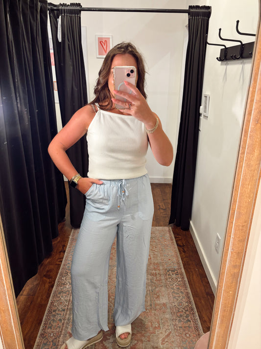 Online- Linen Pants Blue