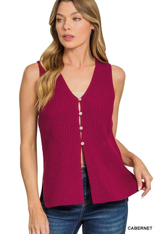 4 button sweater vest