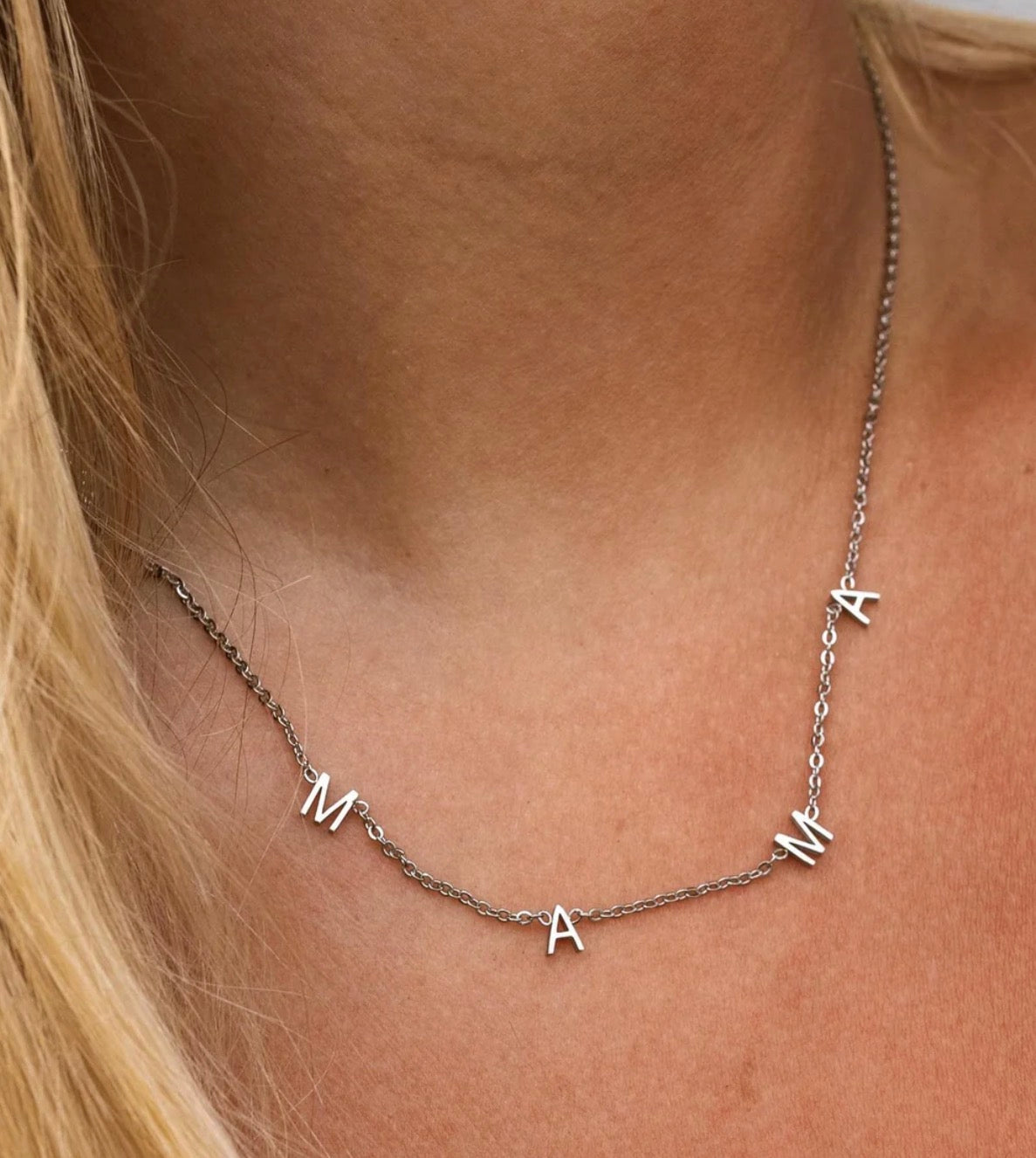 mama charm necklace alco silver