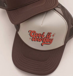 cool it cowboy trucker hat