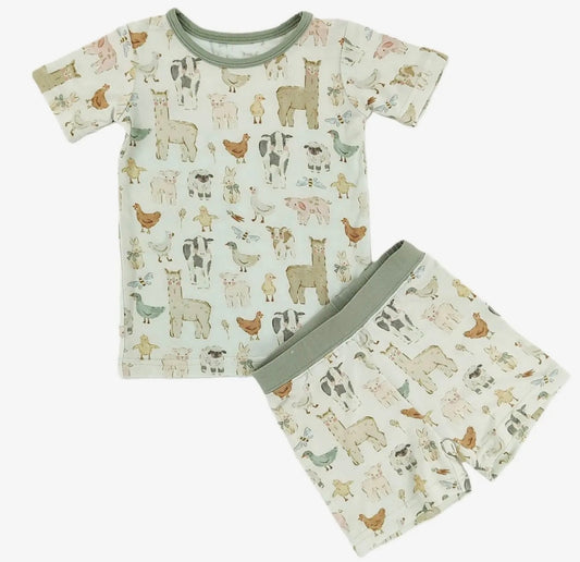Spring farm bamboo shorts set
