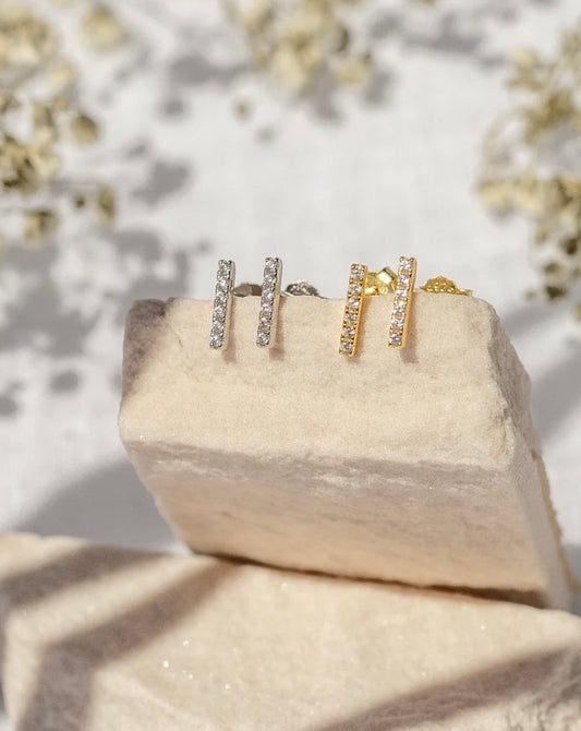 Boca bar studs silver alco