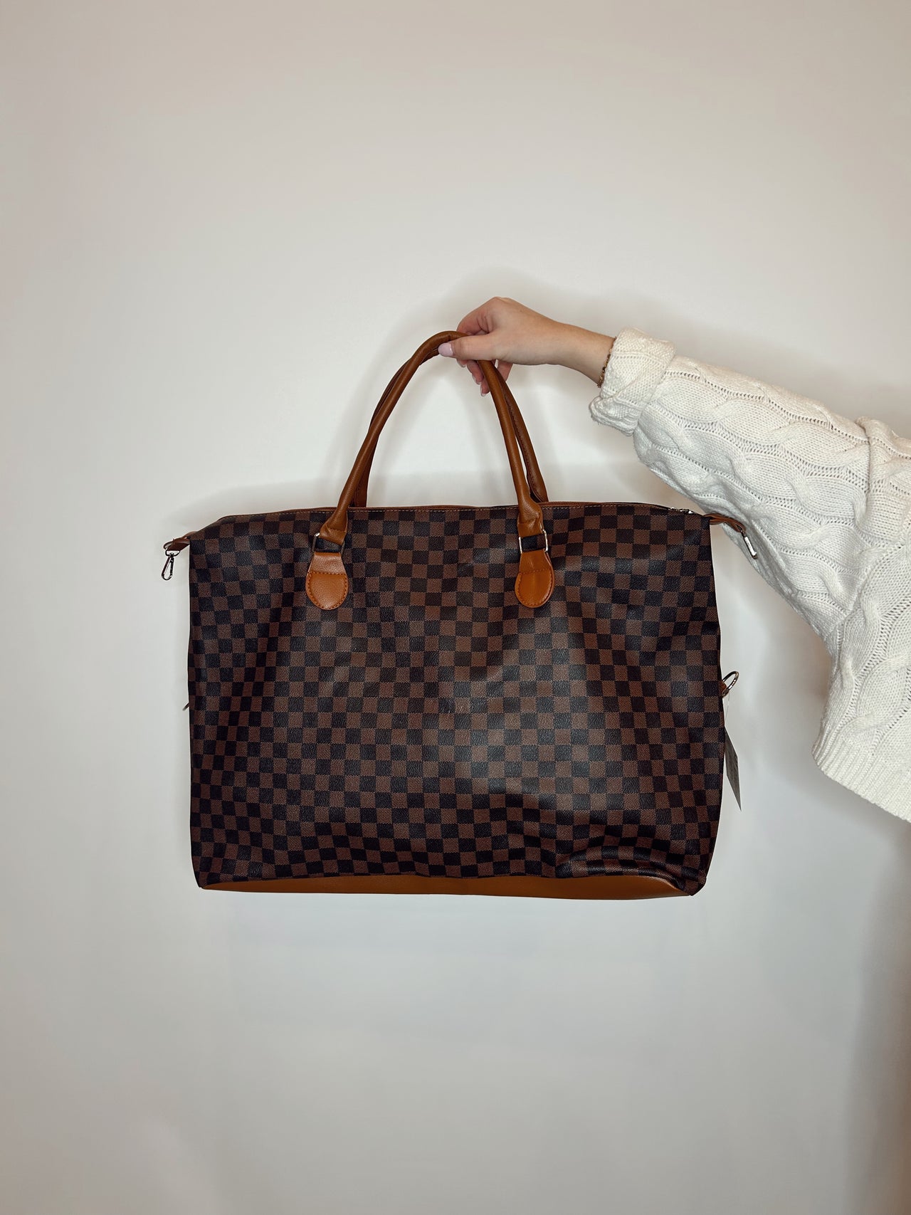 Checkered weekender bag