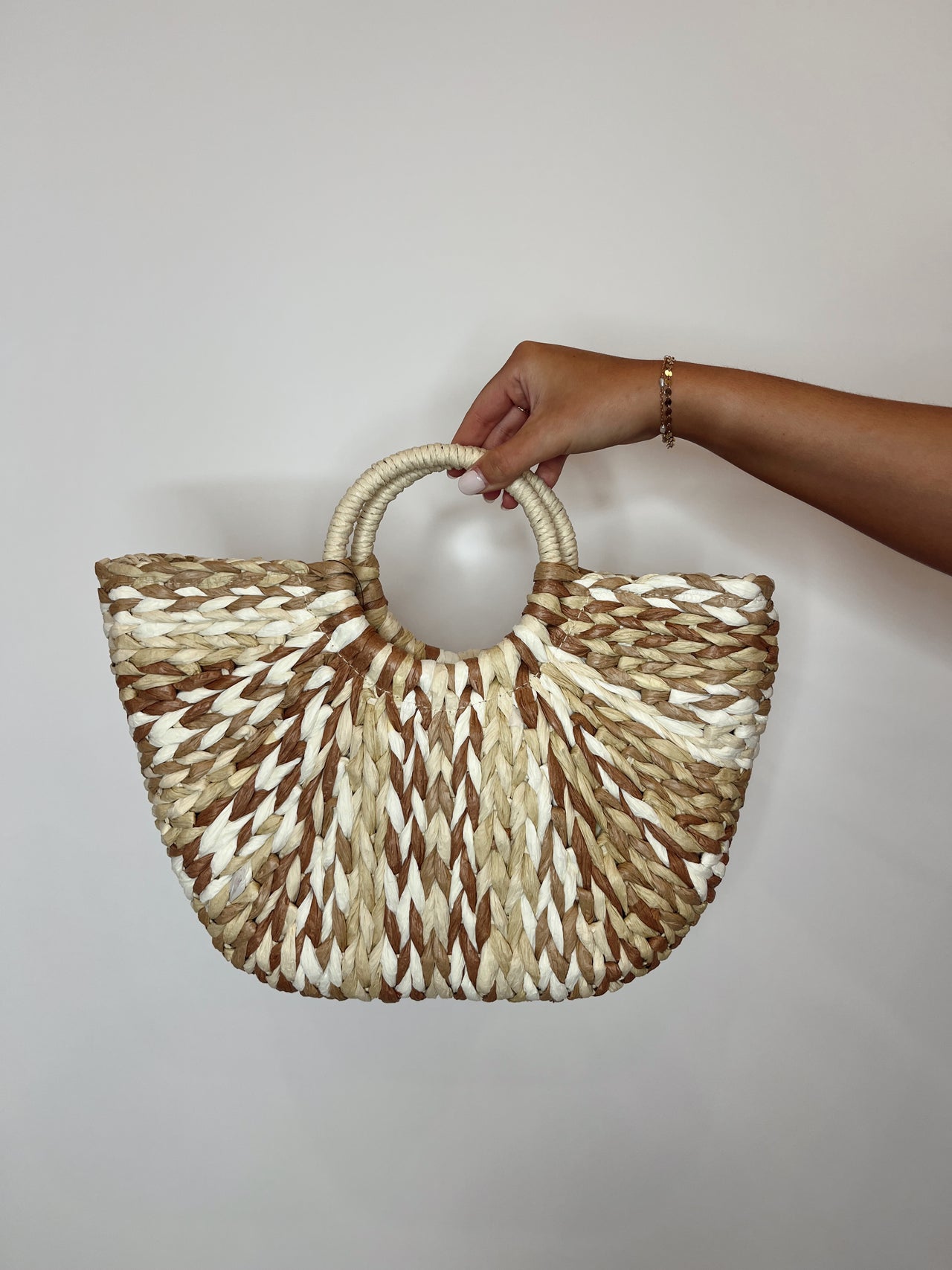 Colorful Straw Braided Hand Bag