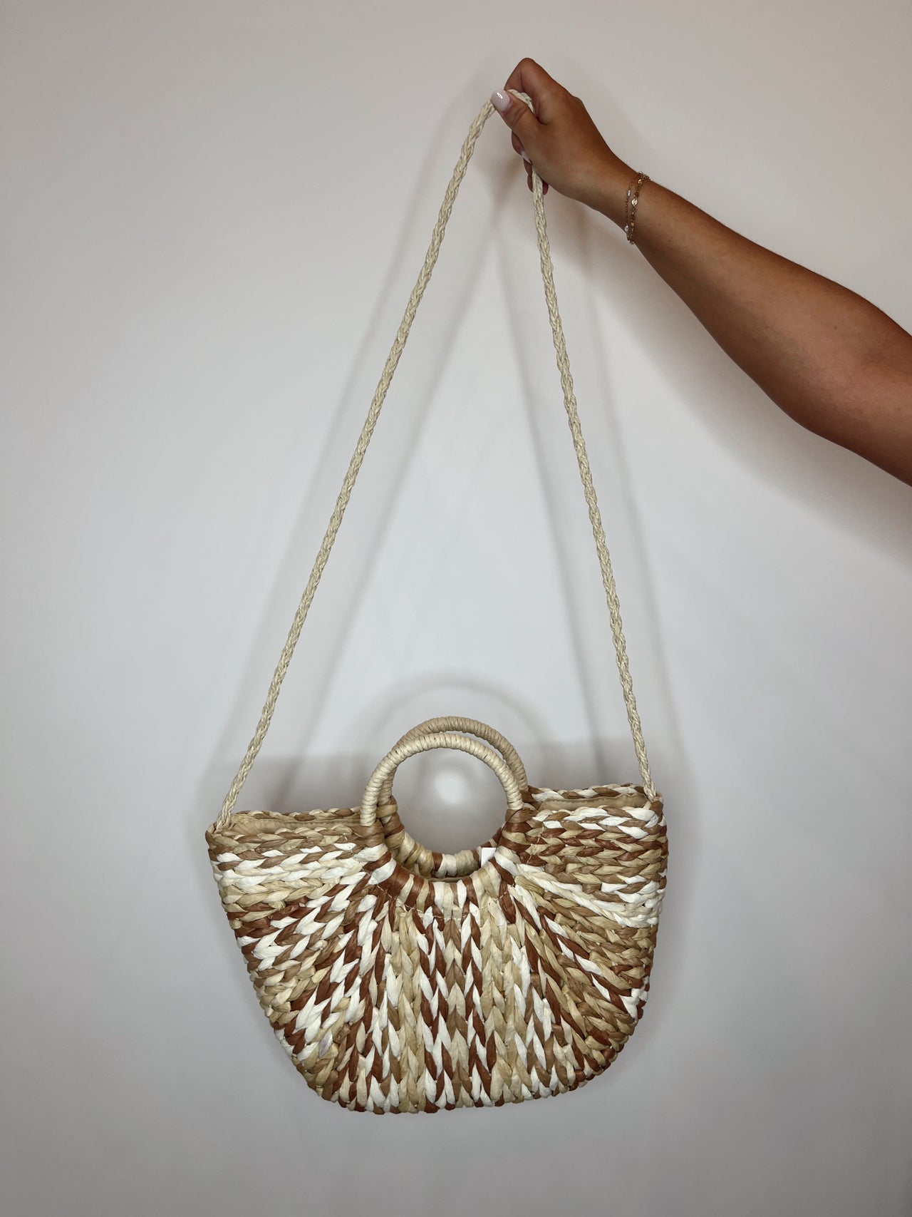 Colorful Straw Braided Hand Bag