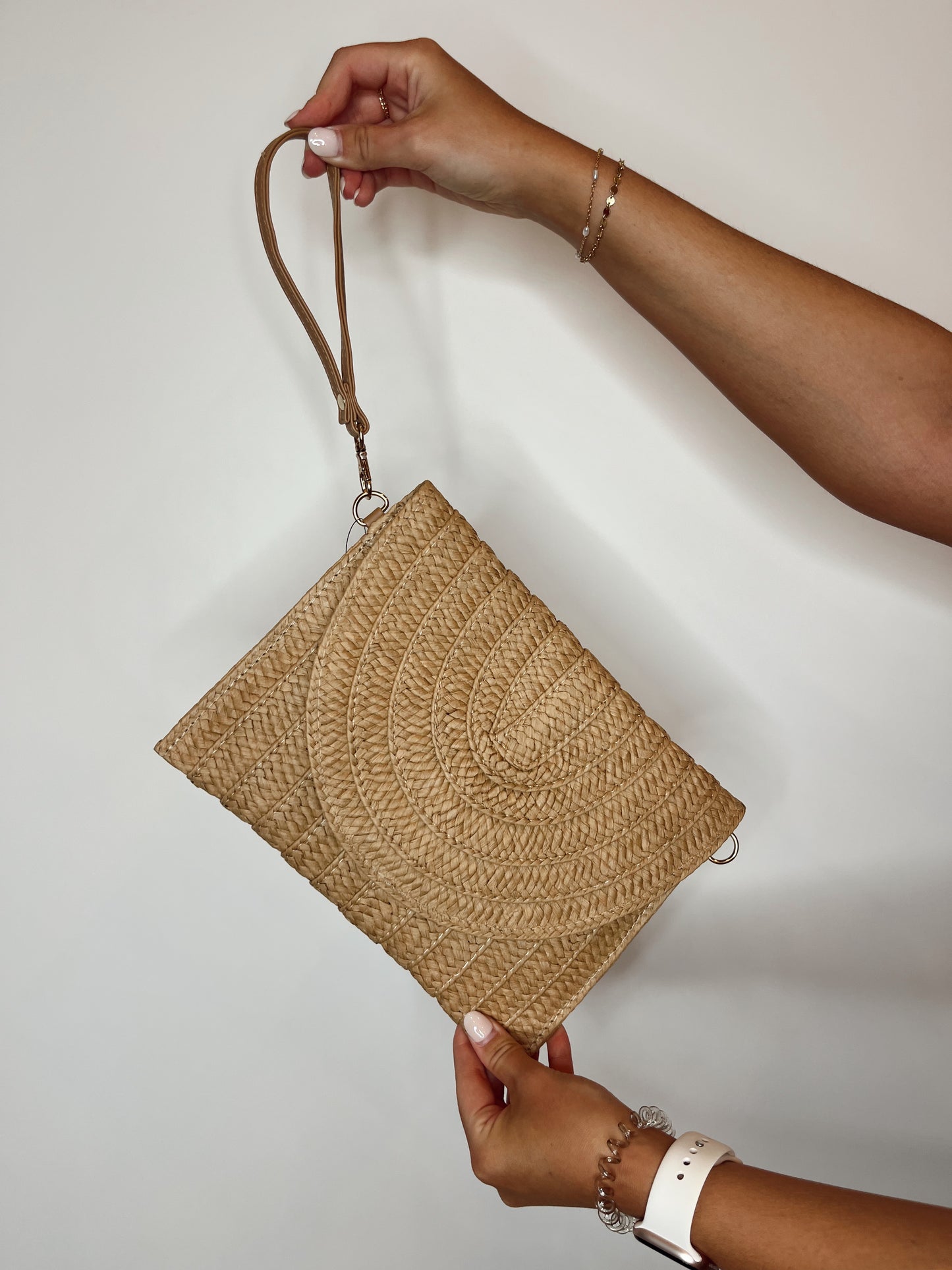 Layered Paper Braided Envelope Clutch Bag