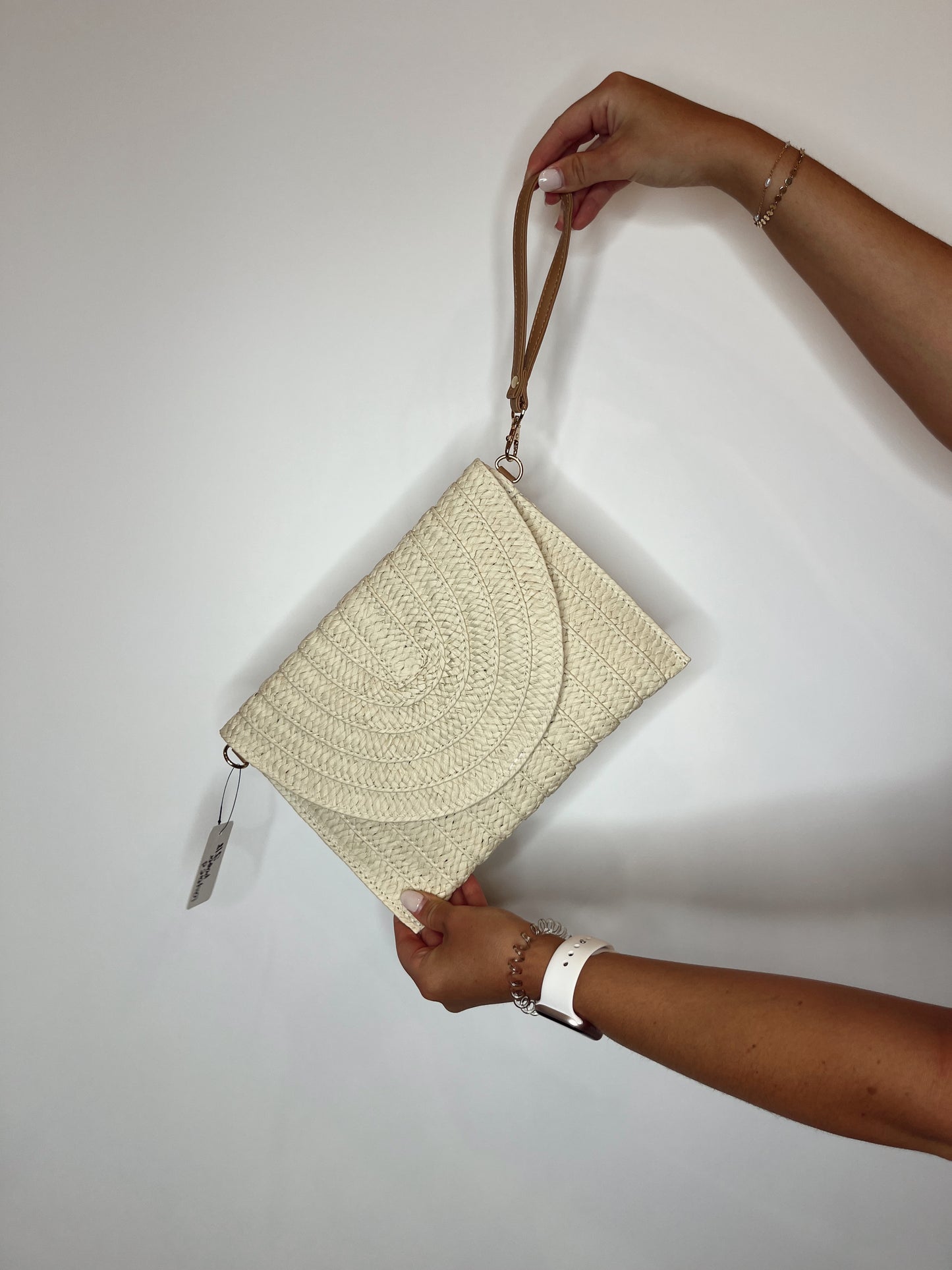 Layered Paper Braided Envelope Clutch Bag