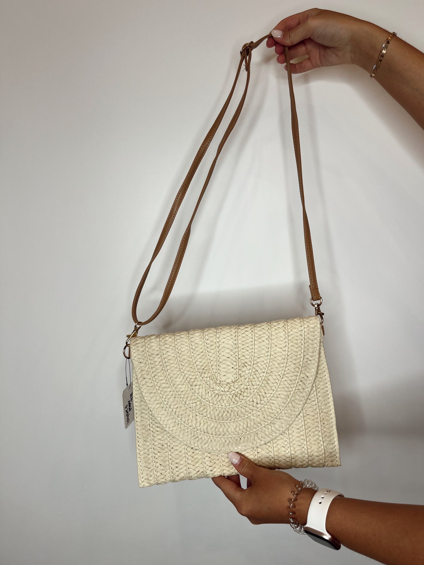 Layered Paper Braided Envelope Clutch Bag