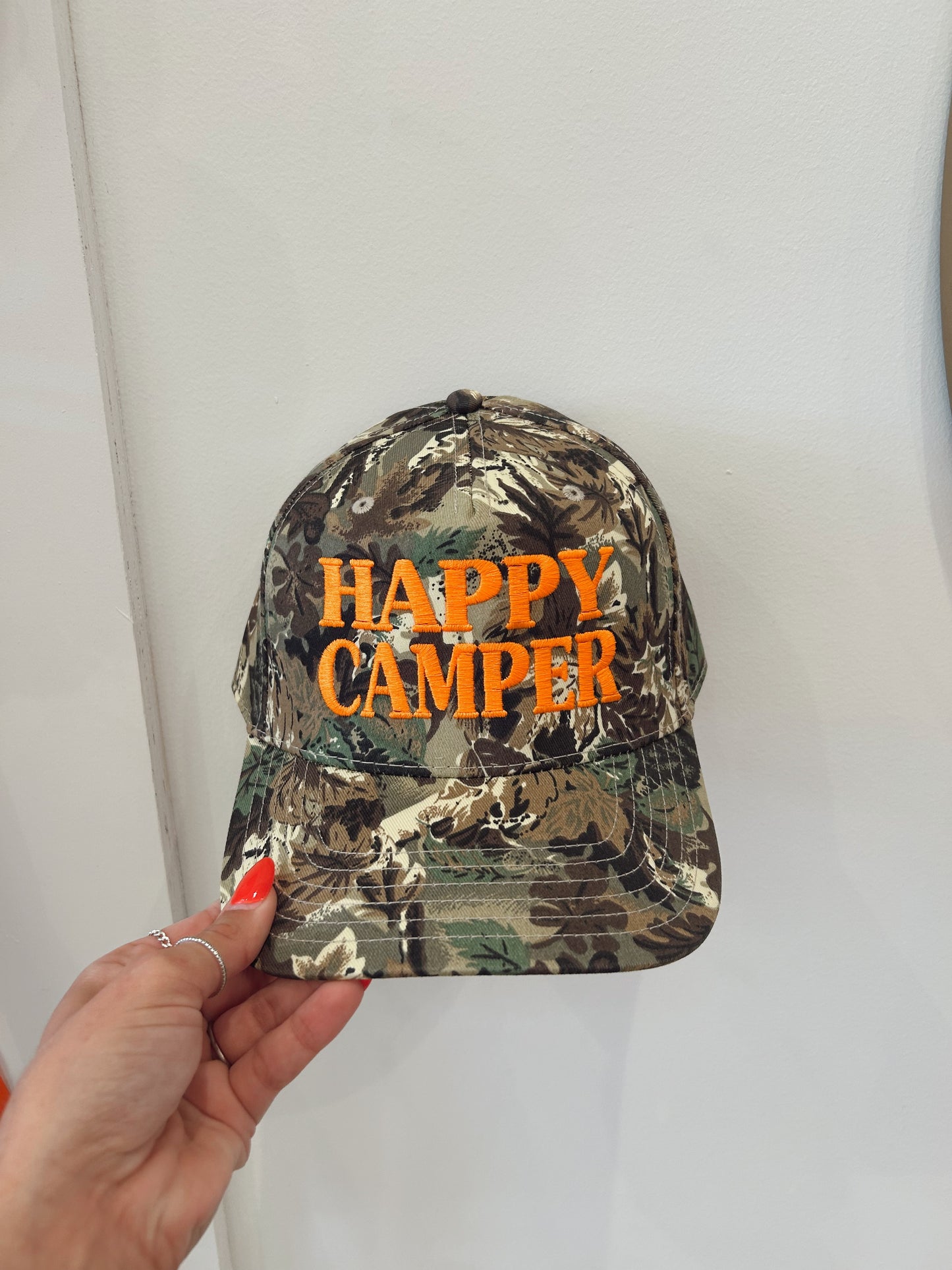 Happy camper trucker hat
