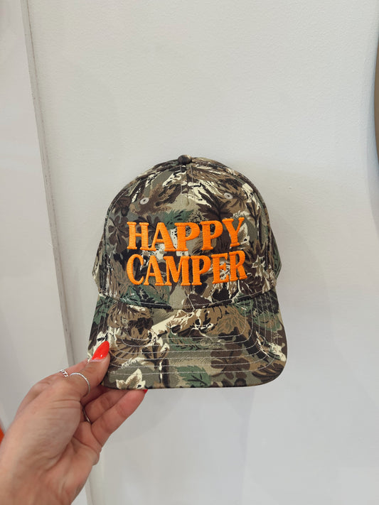 Happy camper trucker hat
