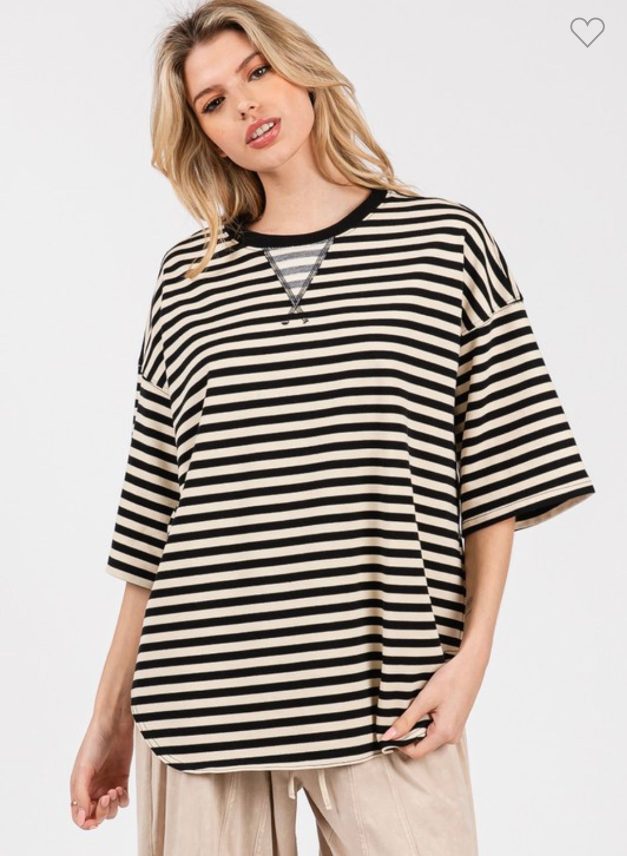 Striped oversized short sleeve