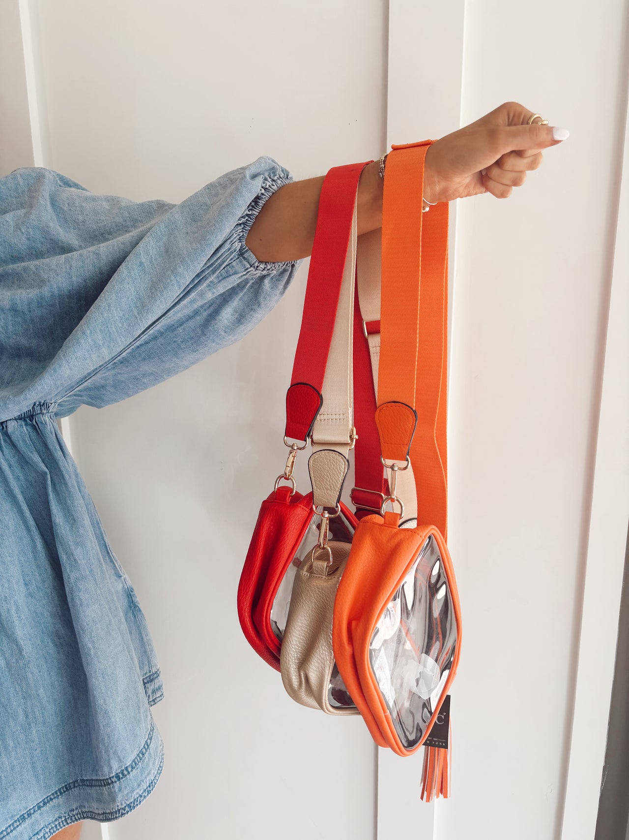 Clear gameday crossbody bag with tassel