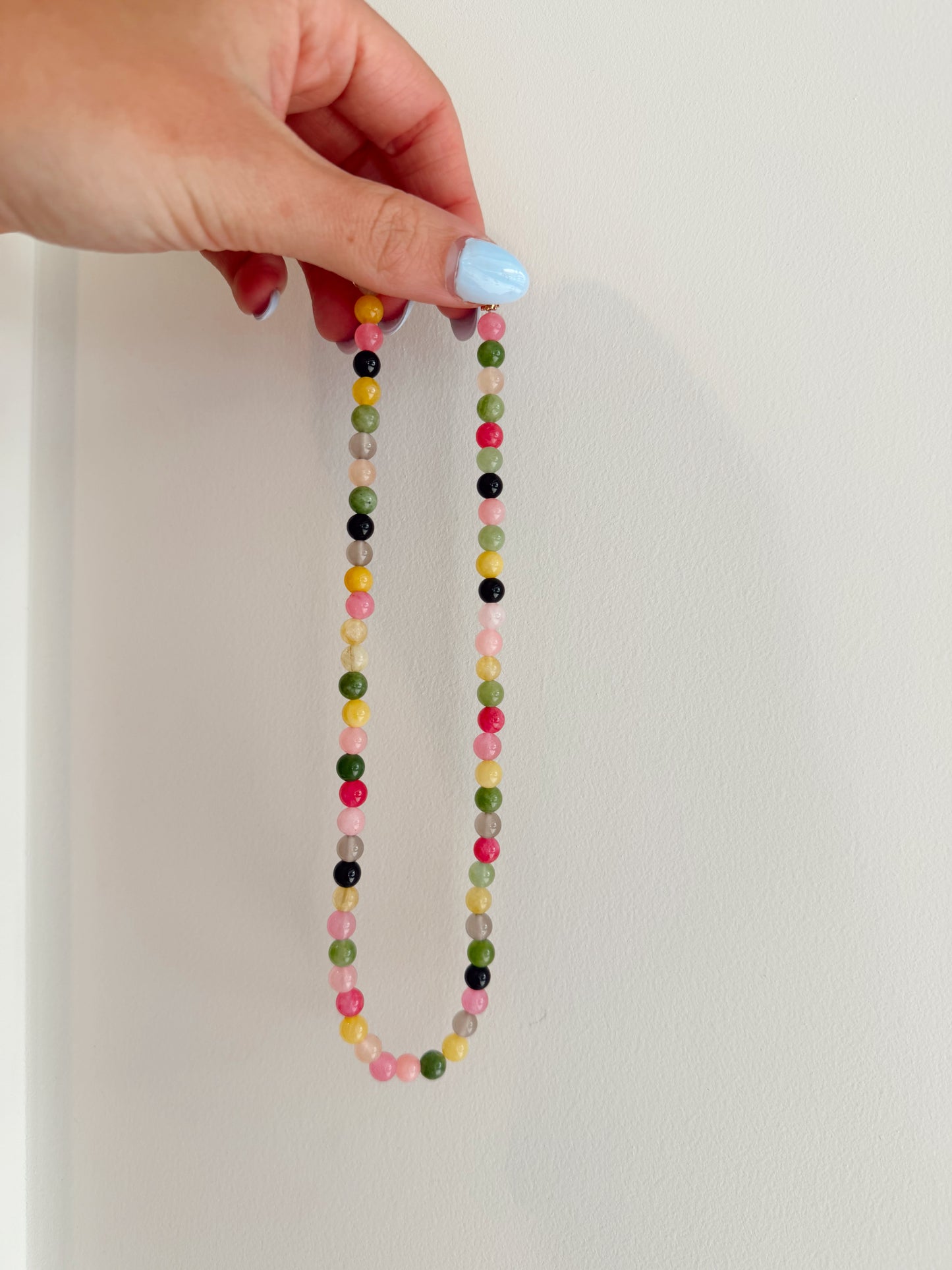 Semi Precious glass beaded necklace