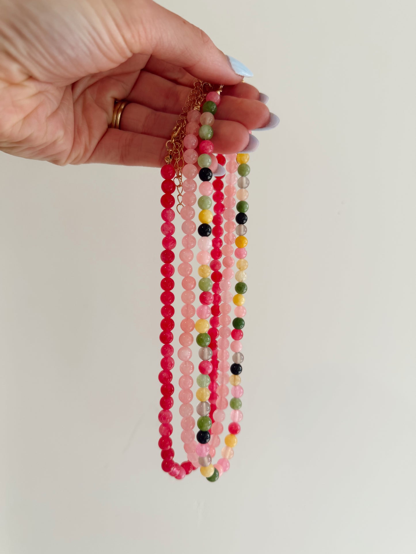 Semi Precious glass beaded necklace