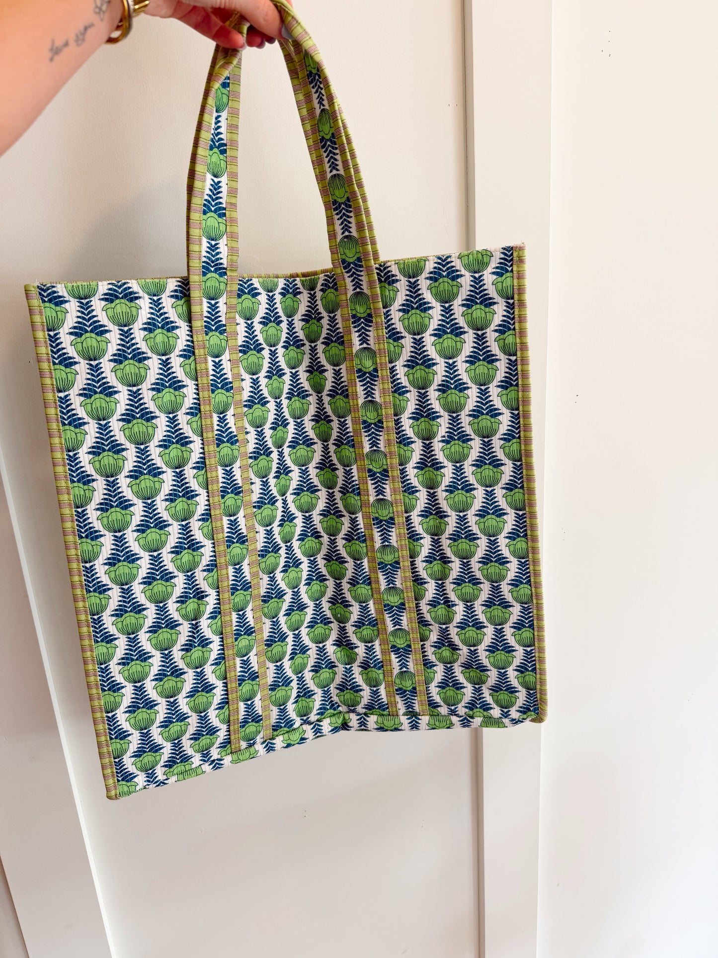 Organic Reversible Quilted Tote Bag