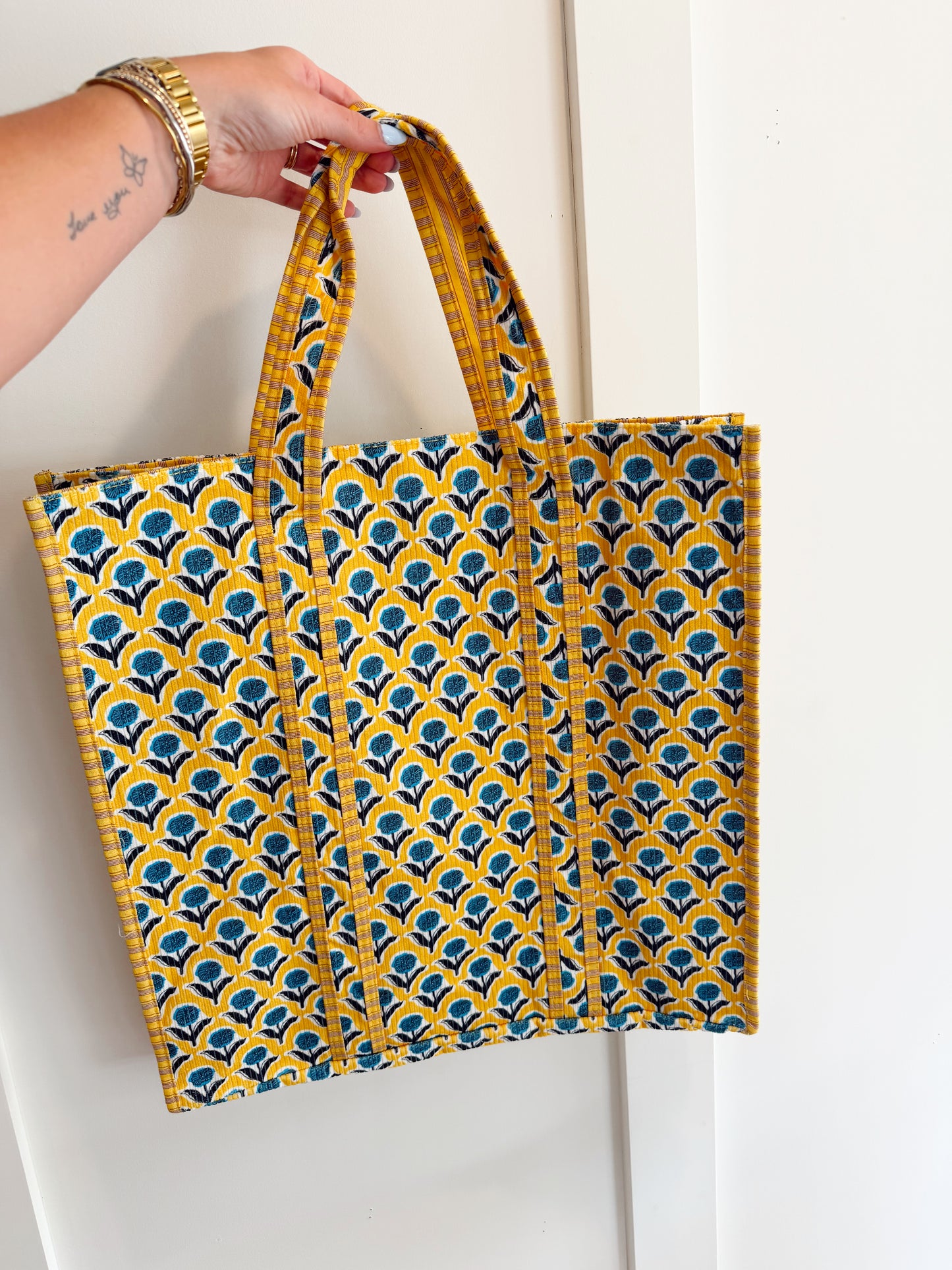 Organic Reversible Quilted Tote Bag