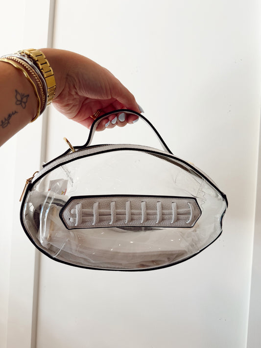 Clear gameday football stitch detail crossbody