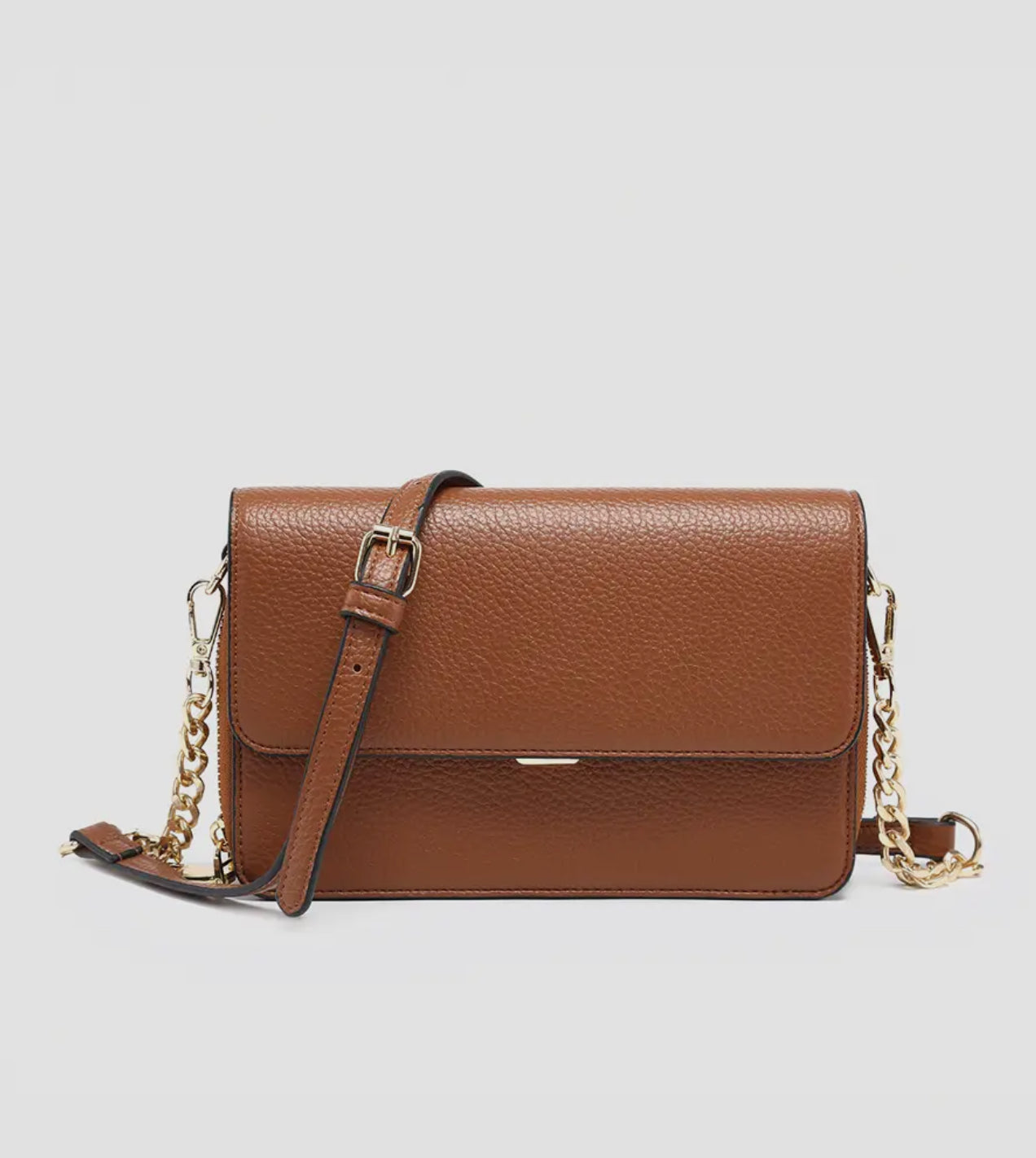 Lauryn flap over crossbody brown