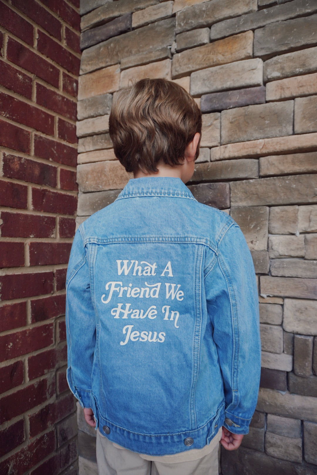 What a friend we have in Jesus denim jacket