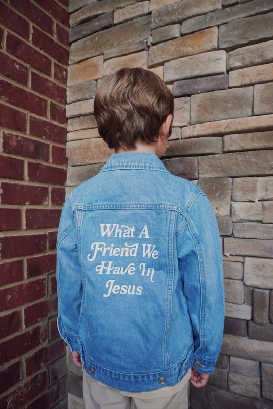 What a friend we have in Jesus denim jacket