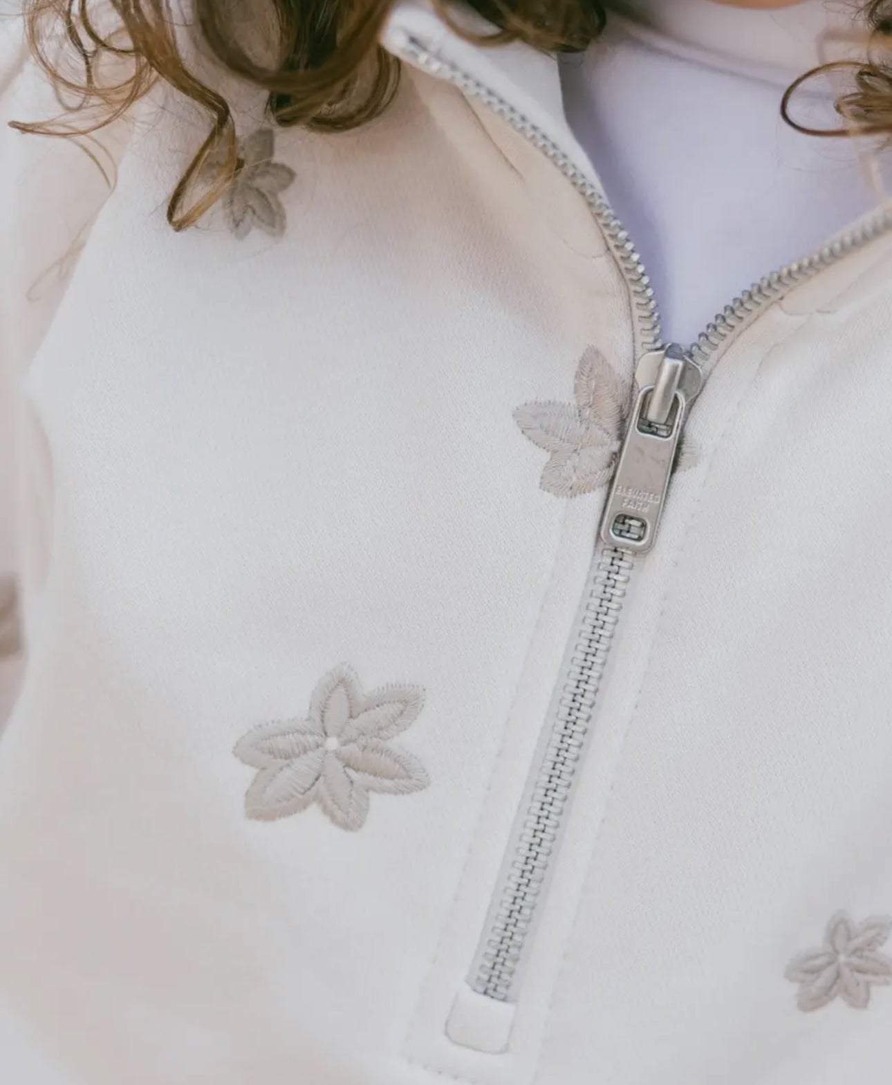 Floral kids half zip