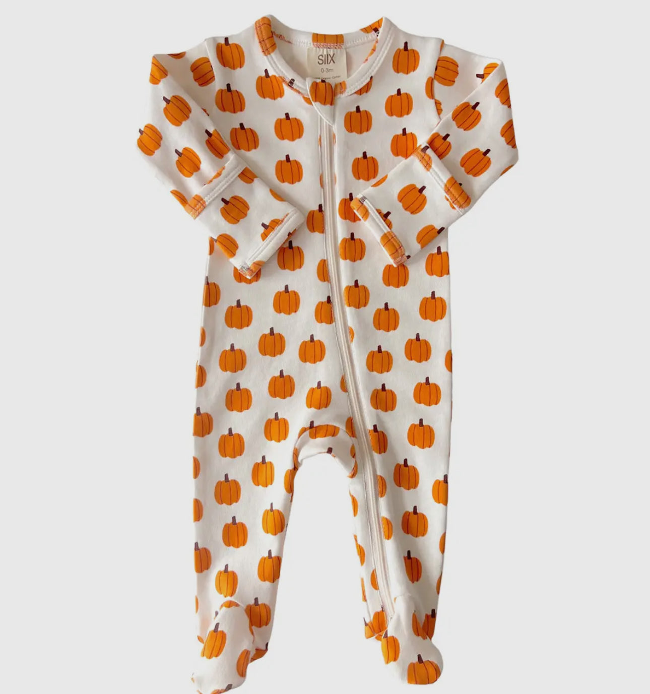 Pumpkin organic zip footie