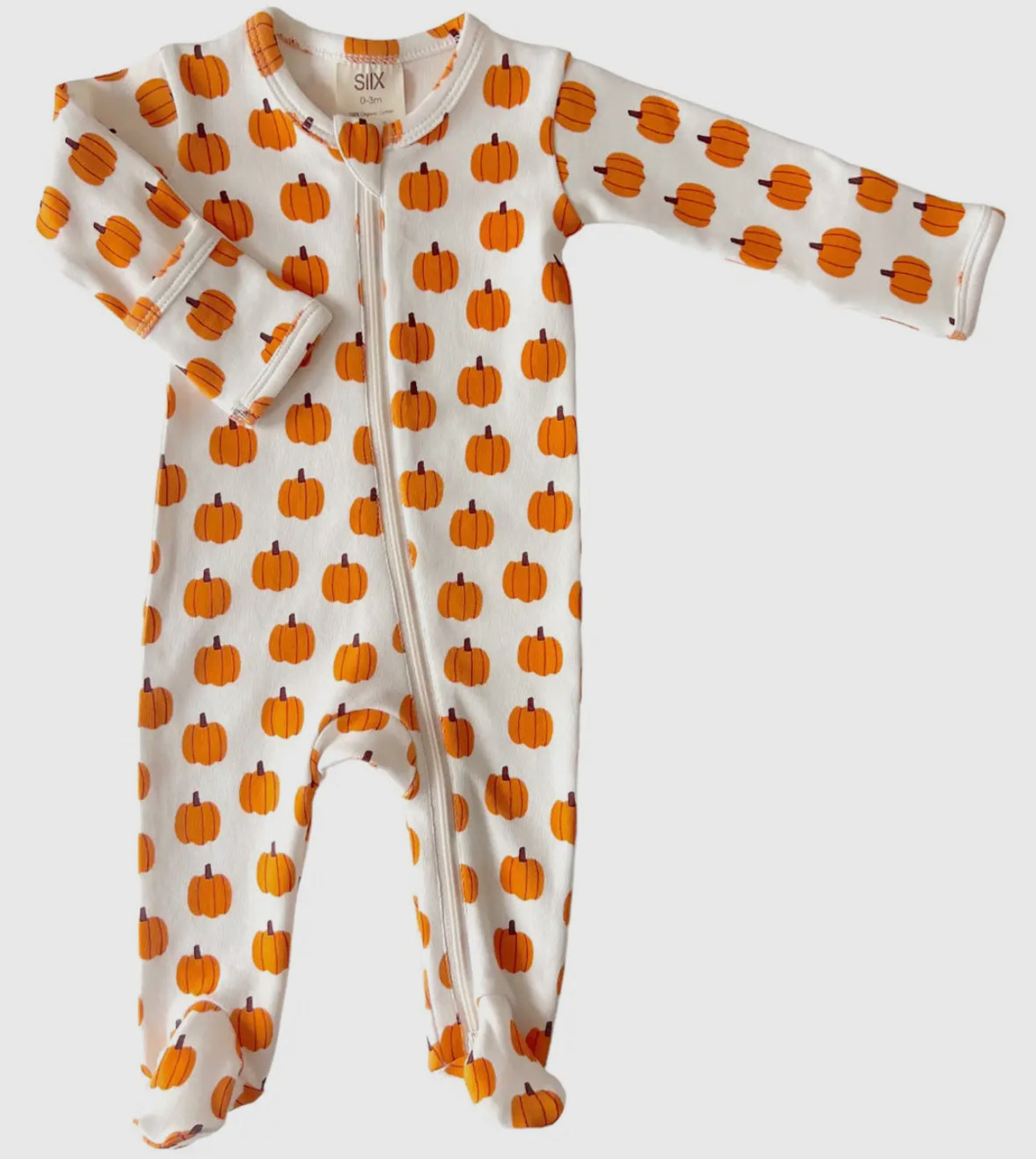 Pumpkin organic zip footie