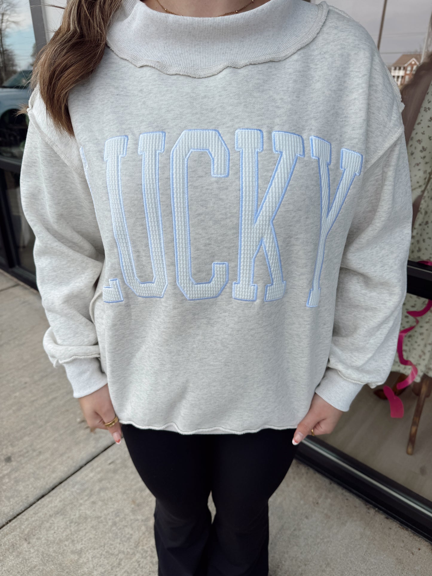 Lucky mock neck sweatshirt
