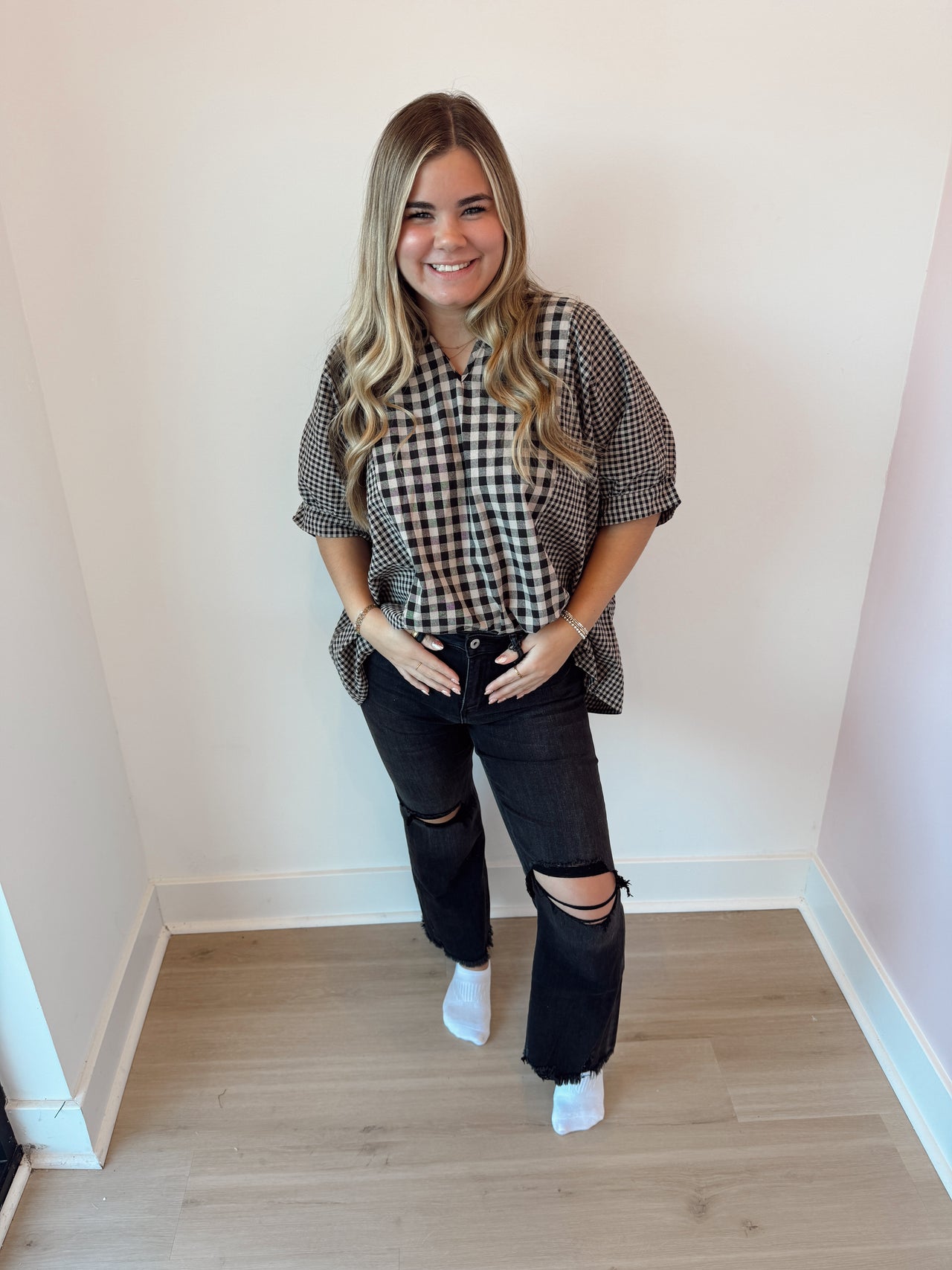 Super high distressed jeans vintage black